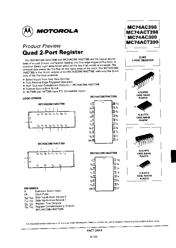 MC74ACT399_1276905.PDF Datasheet