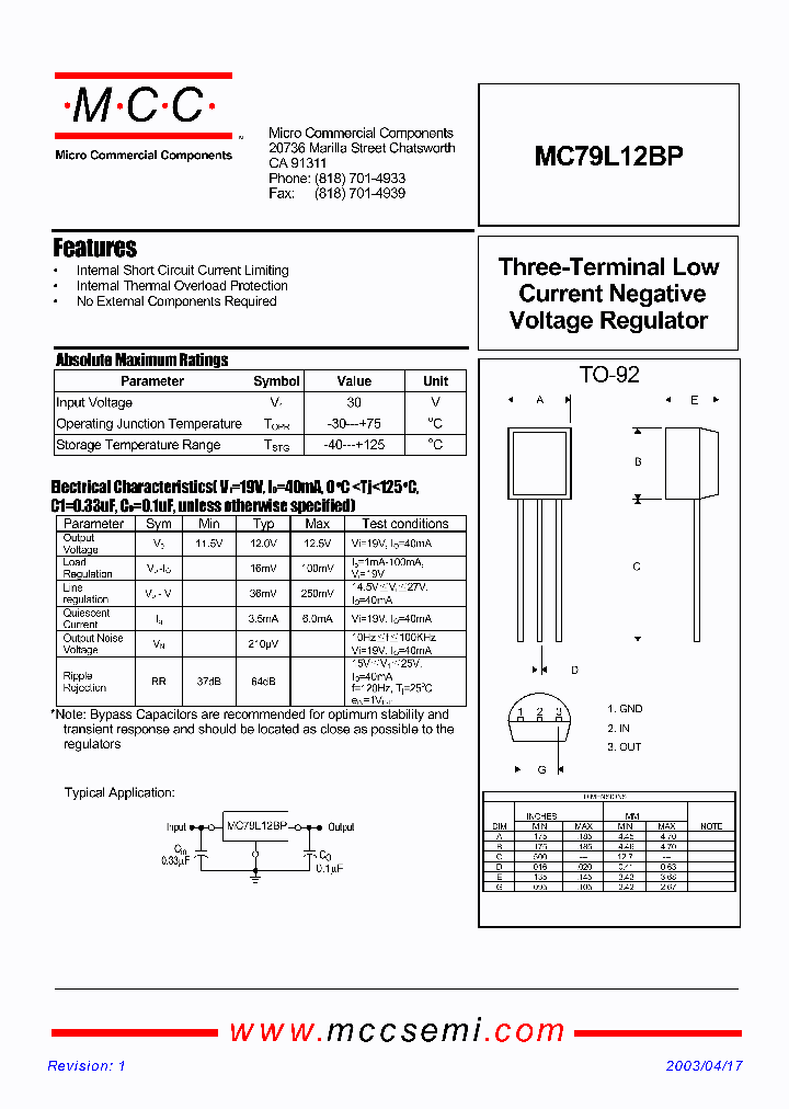 MC79L12BP_1277516.PDF Datasheet