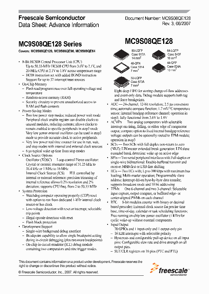 MC9S08QE96CQD_1277582.PDF Datasheet