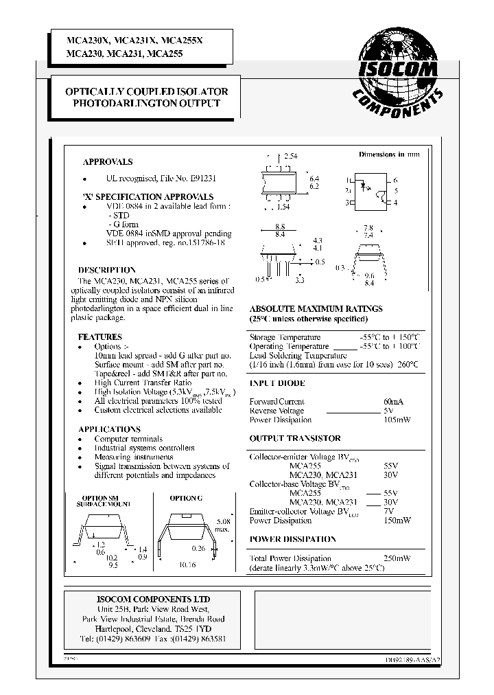 MCA255_1093358.PDF Datasheet