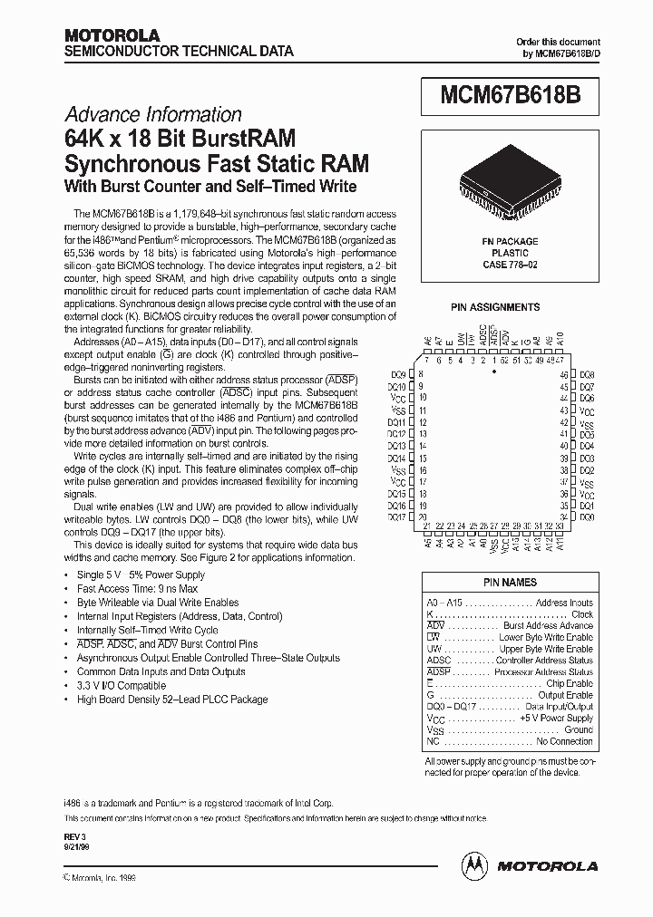 MCM67B618B_1052617.PDF Datasheet