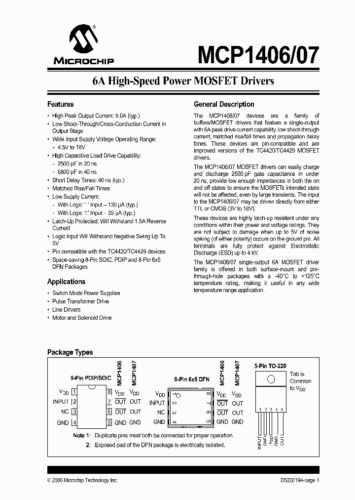 MCP1407T-ESN_1277912.PDF Datasheet