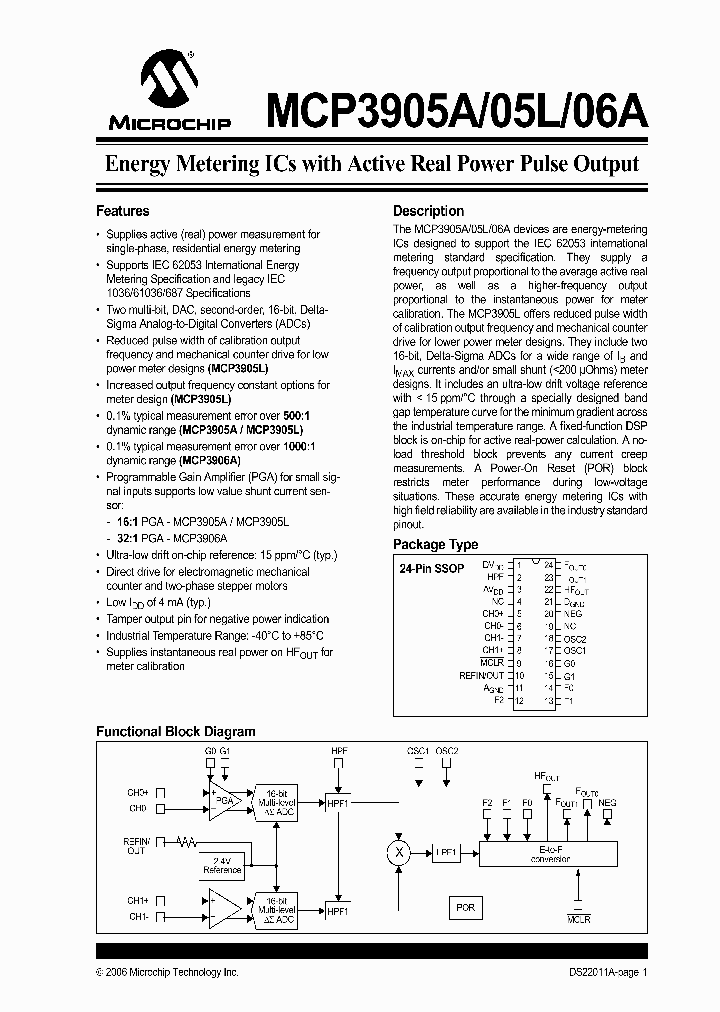 MCP3906AT-ISS_1277967.PDF Datasheet