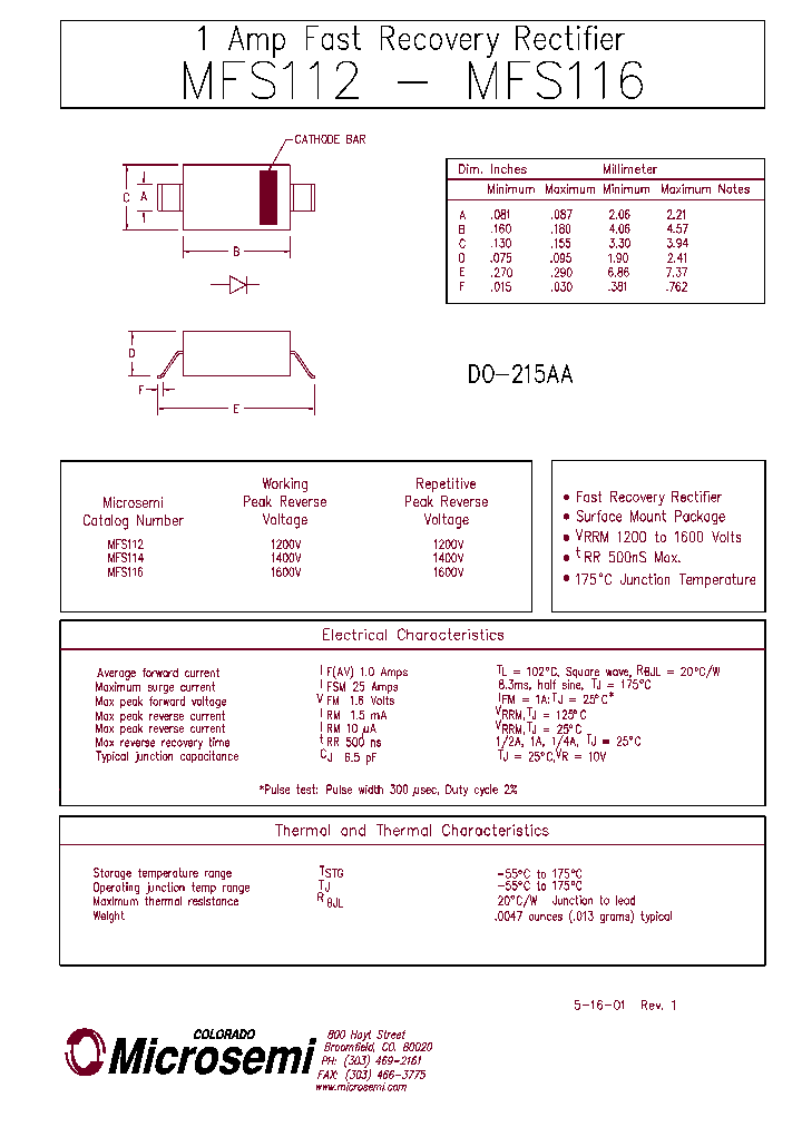 MFS116_1278514.PDF Datasheet