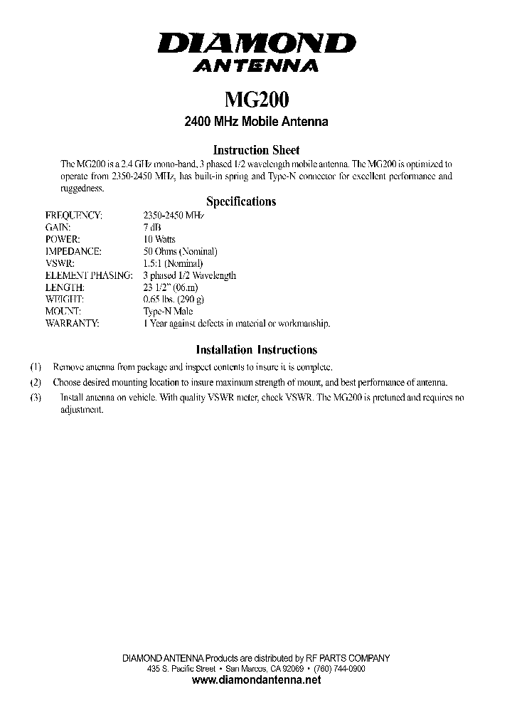 MG2001_1278537.PDF Datasheet