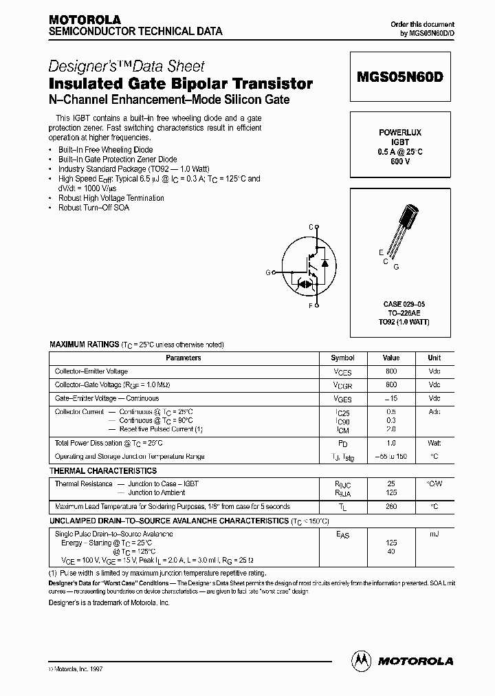 MGS05N60D_1278859.PDF Datasheet