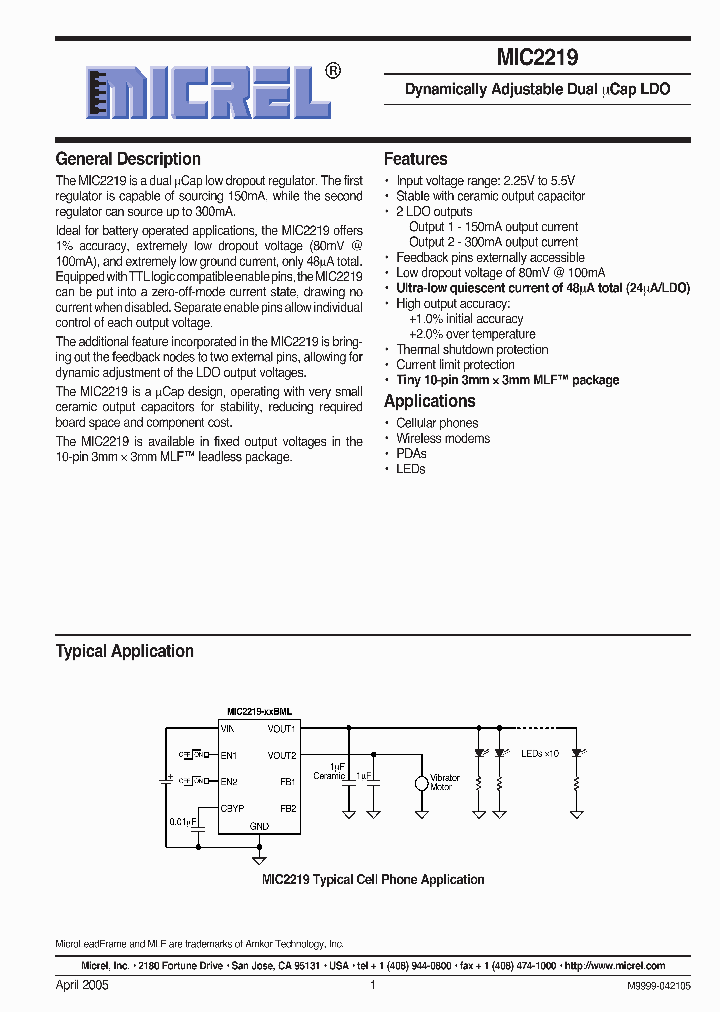 MIC2219-PSYML_1279286.PDF Datasheet
