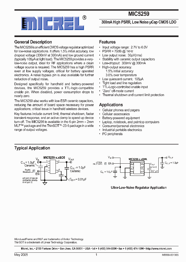 MIC5259-33YML_1279445.PDF Datasheet
