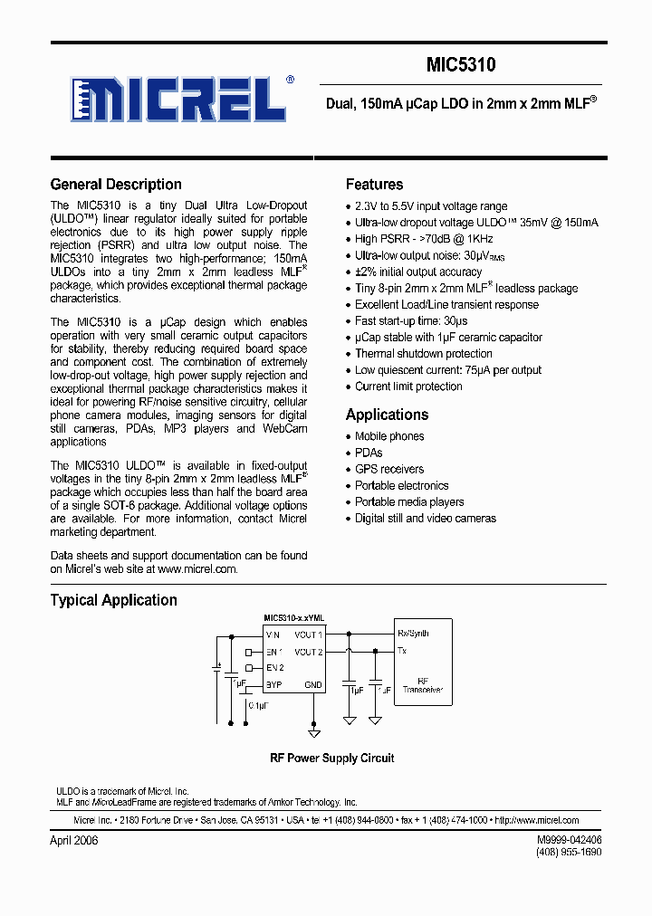 MIC5310_725522.PDF Datasheet