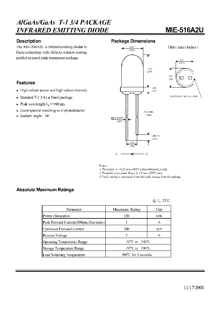 MIE-516A2U_1279620.PDF Datasheet