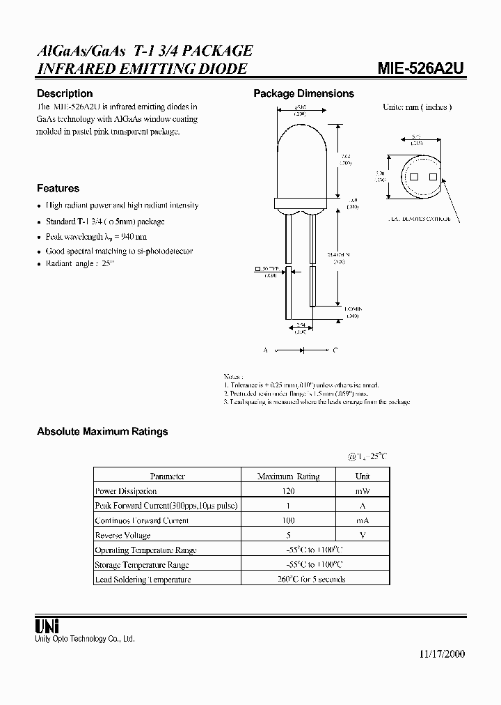 MIE-526A2U_1279626.PDF Datasheet