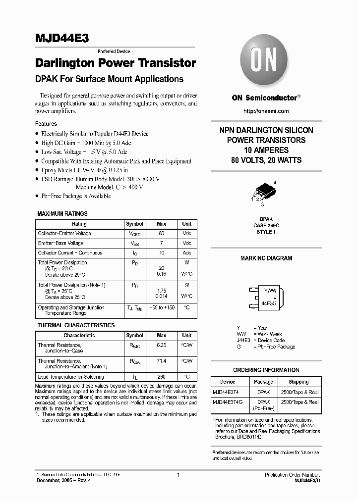 MJD44E3T4_1106645.PDF Datasheet