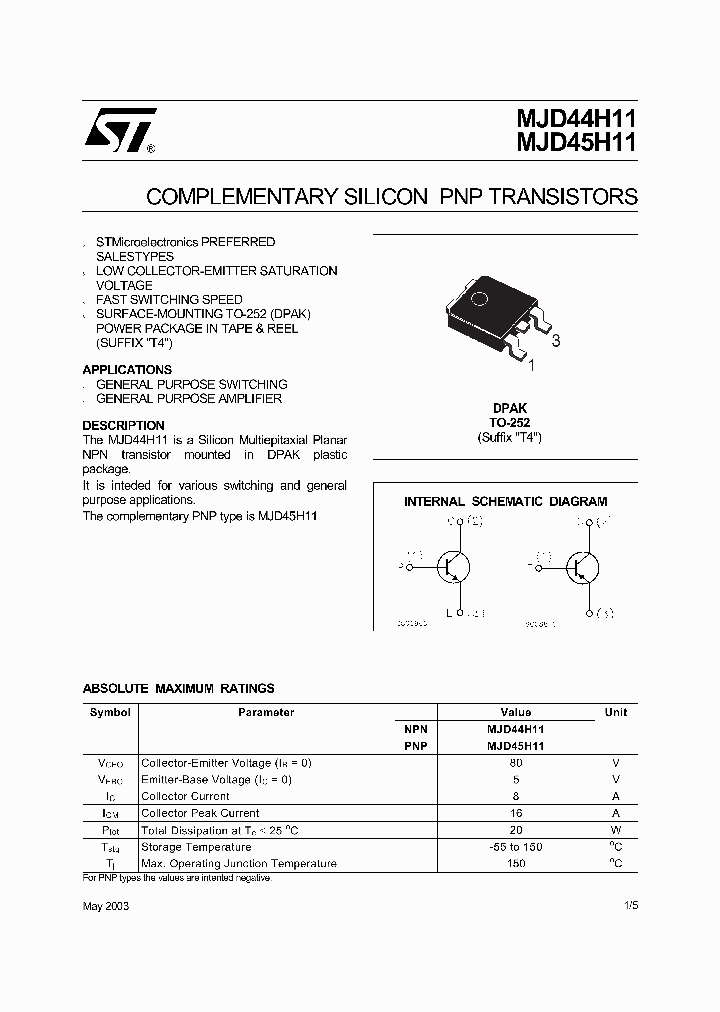 MJD44H1103_736490.PDF Datasheet