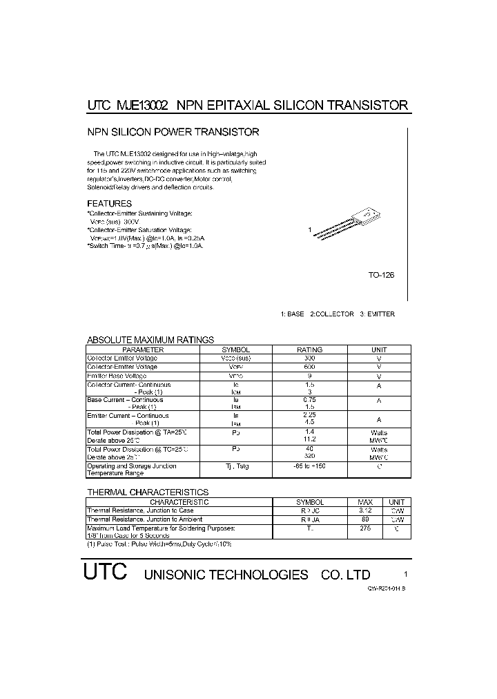 MJE13002_1279909.PDF Datasheet