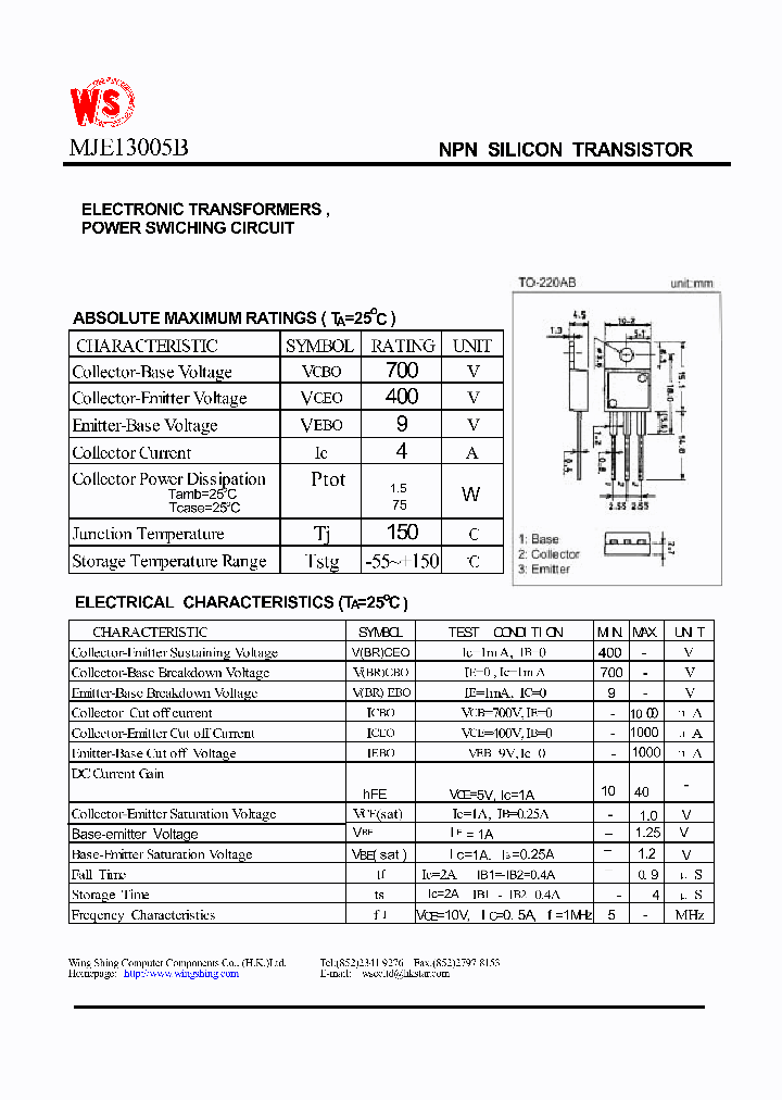 MJE13005B_1279919.PDF Datasheet
