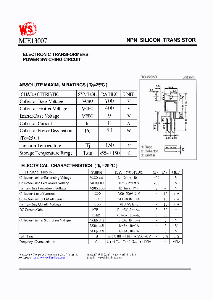 MJE13007_1026830.PDF Datasheet