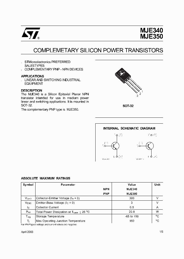 MJE34003_738464.PDF Datasheet