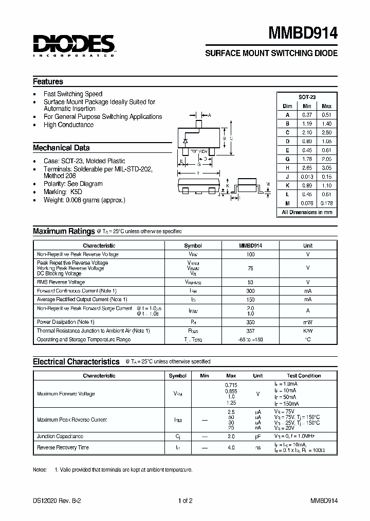 MMBD914_1281175.PDF Datasheet