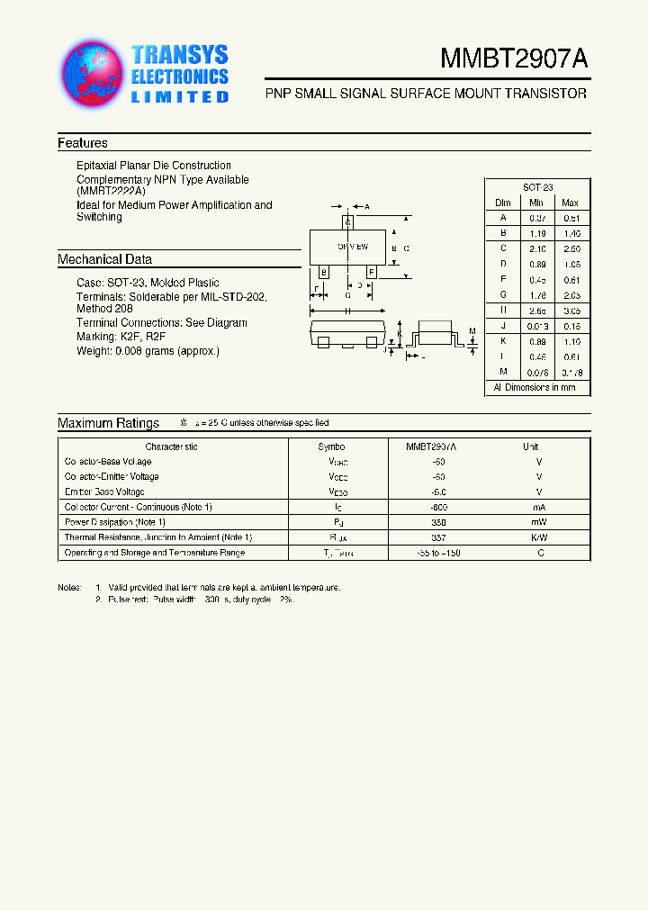 MMBT2907A_1281267.PDF Datasheet