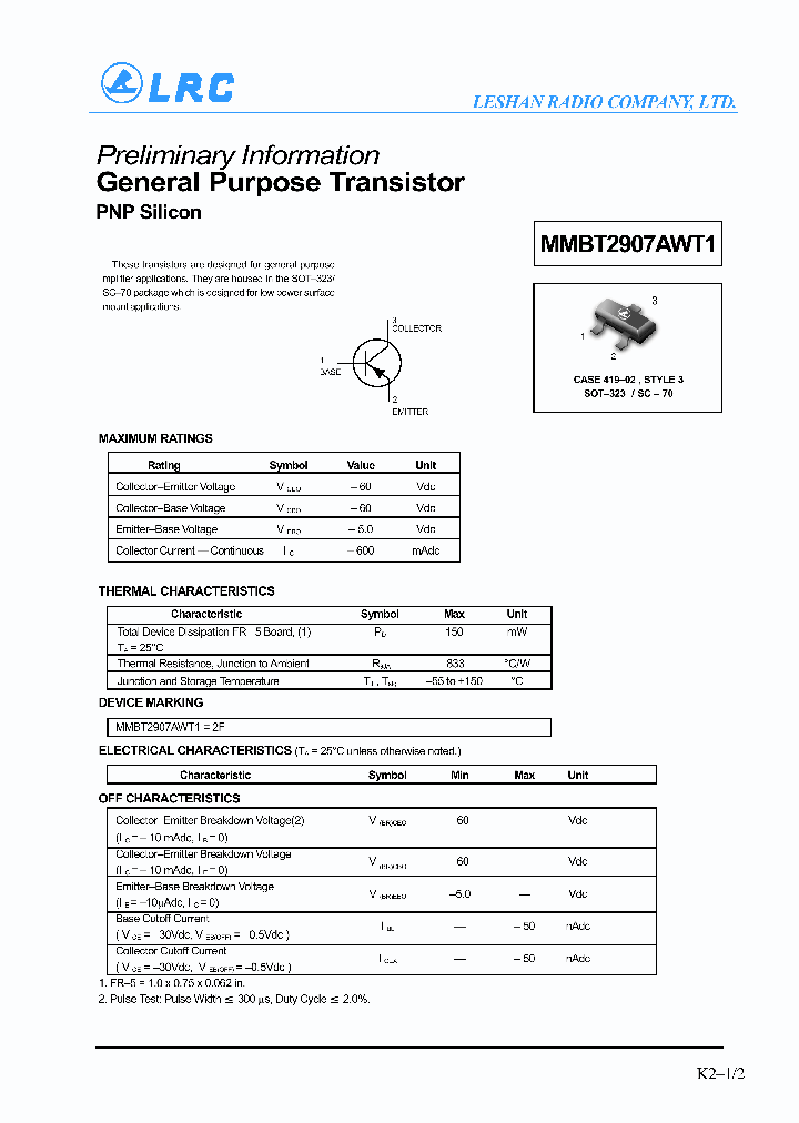 MMBT2907AWT1_1281283.PDF Datasheet