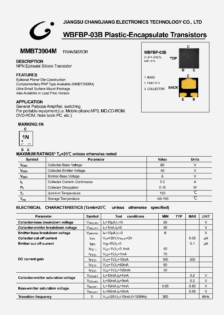 MMBT3904M_1281307.PDF Datasheet