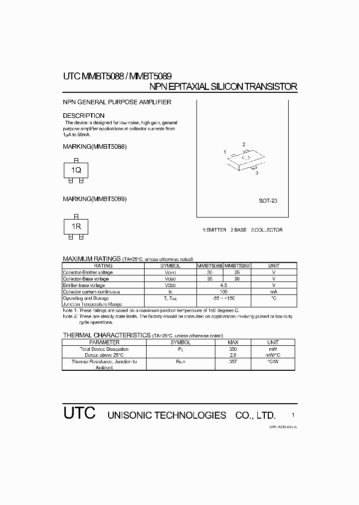 MMBT5088_1151902.PDF Datasheet