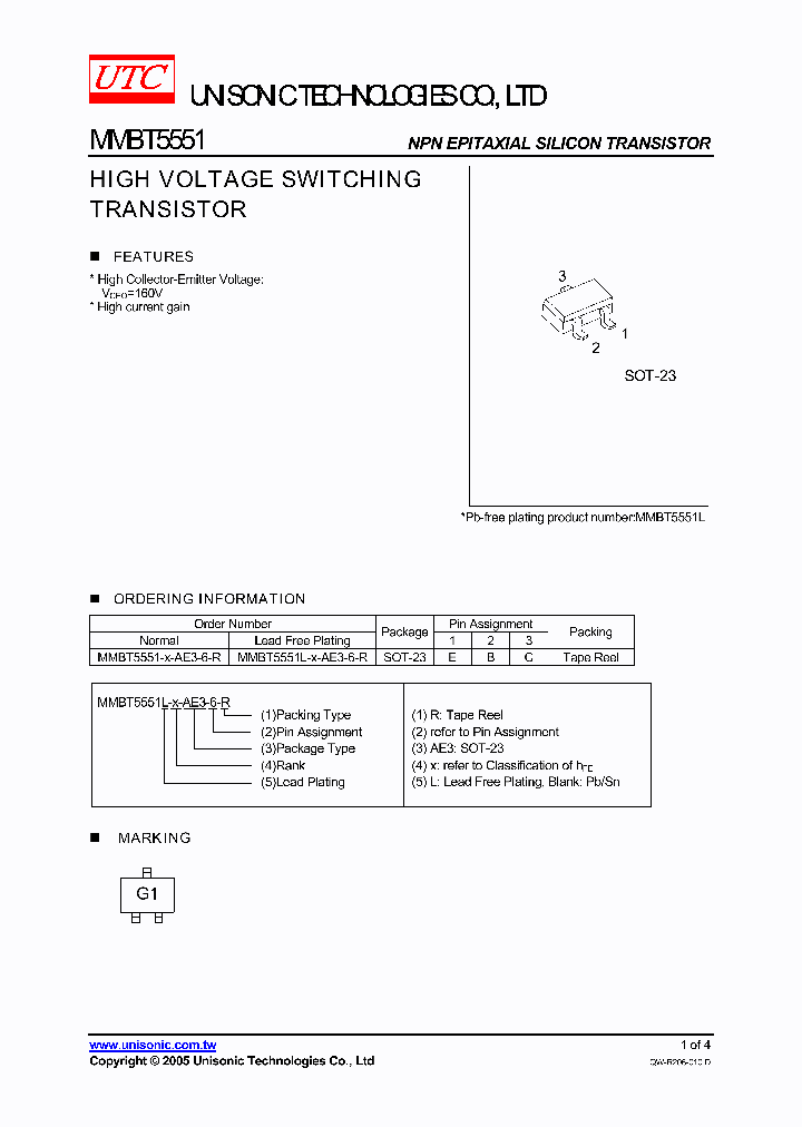 MMBT5551-X-AE3-6-R_751401.PDF Datasheet
