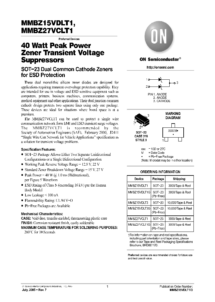 MMBZ27VCLT1G_1281521.PDF Datasheet