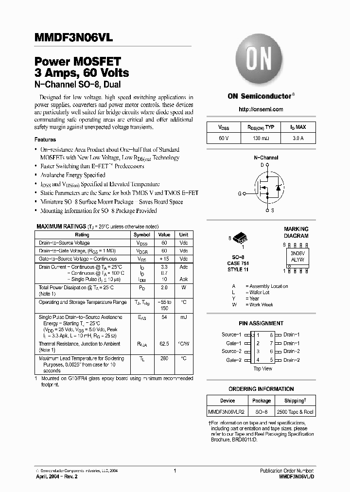 MMDF3N06VL_1089383.PDF Datasheet
