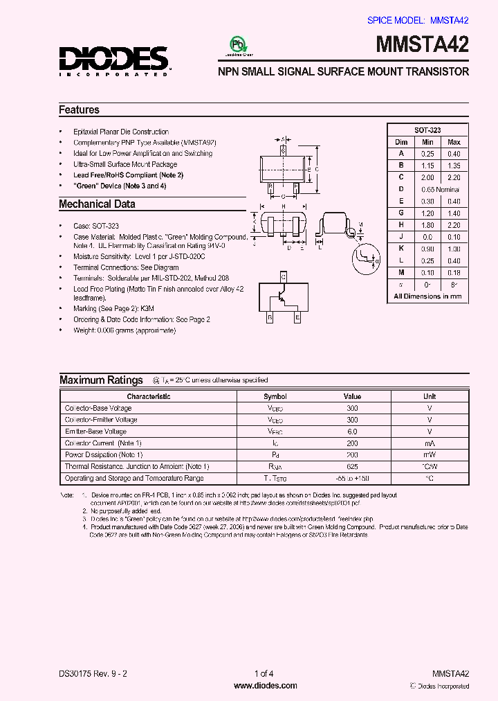 MMSTA42-7-F_1020781.PDF Datasheet