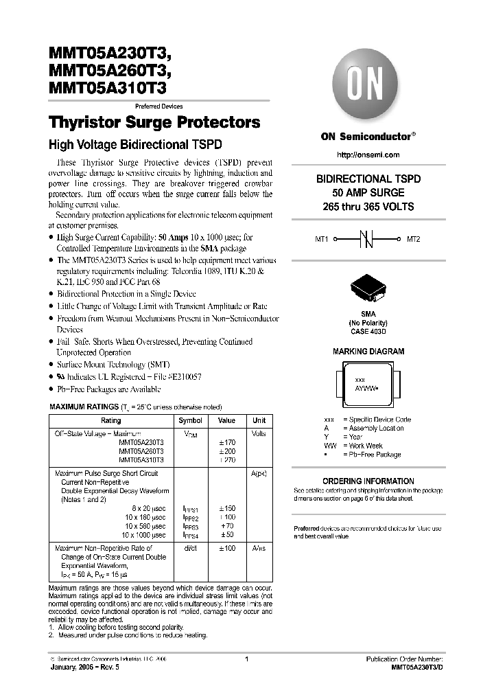 MMT05A260T3G_1120909.PDF Datasheet