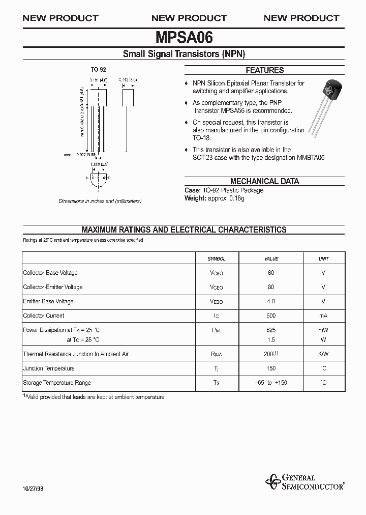MPSA06_1282757.PDF Datasheet