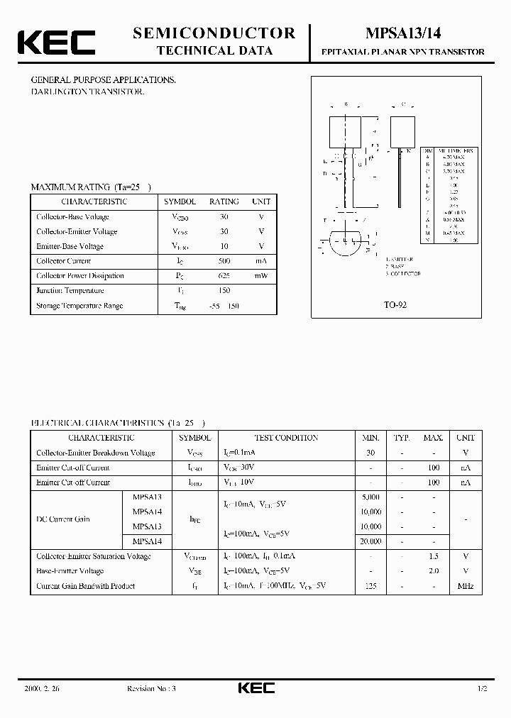 MPSA13_1059300.PDF Datasheet