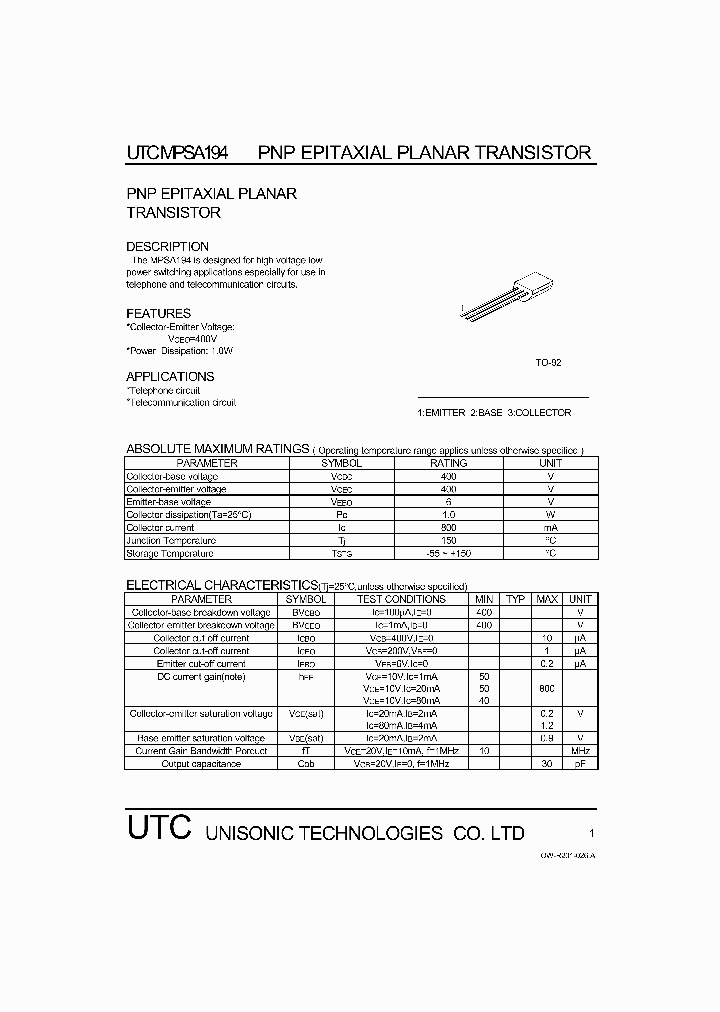 MPSA194_1282779.PDF Datasheet