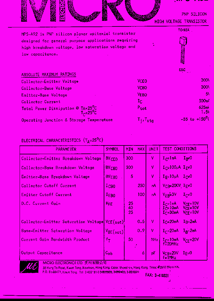 MPS-A92_1282833.PDF Datasheet
