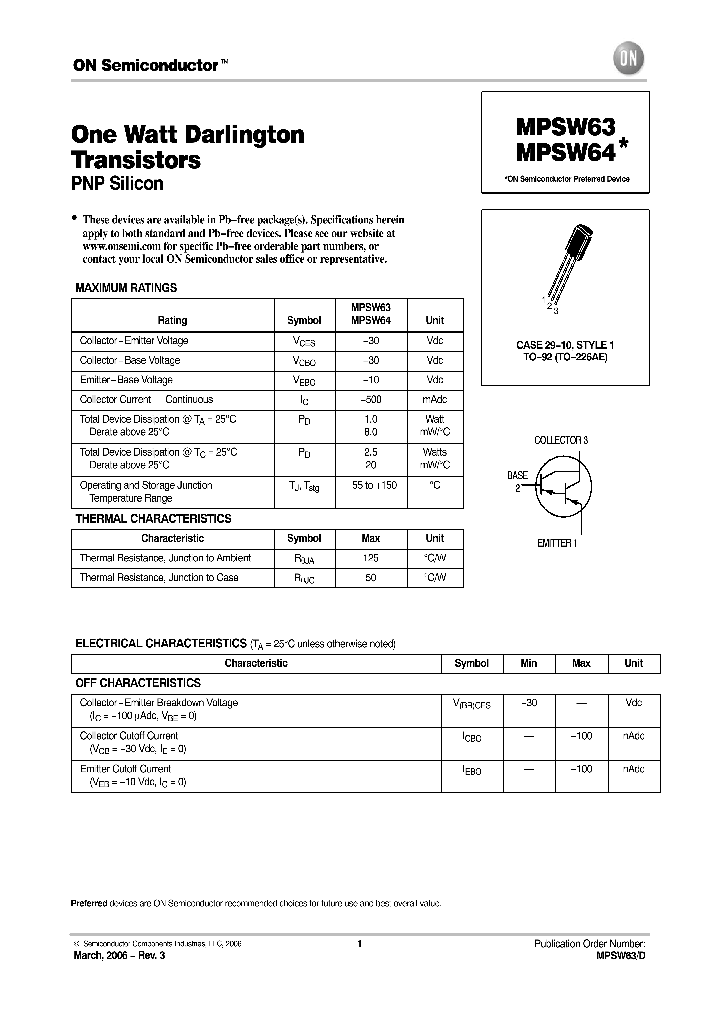 MPSW64_1282886.PDF Datasheet