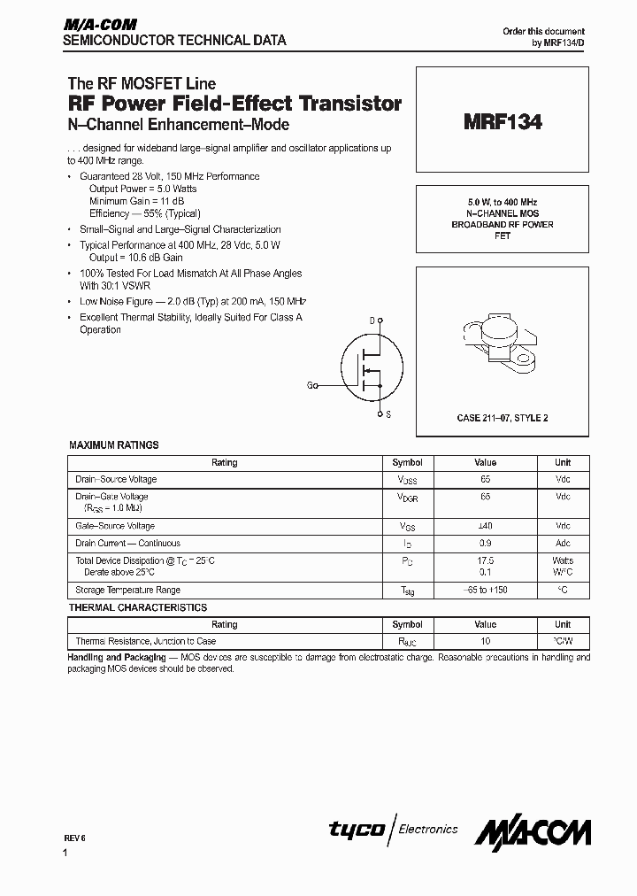 MRF134_1067025.PDF Datasheet