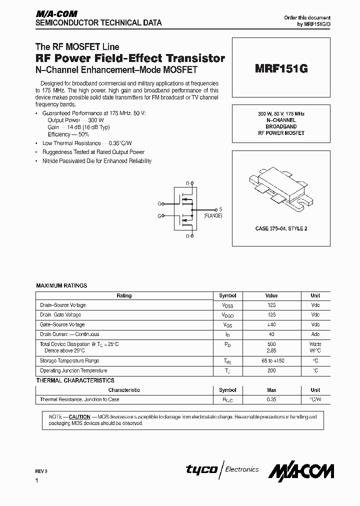 MRF151G_1283444.PDF Datasheet