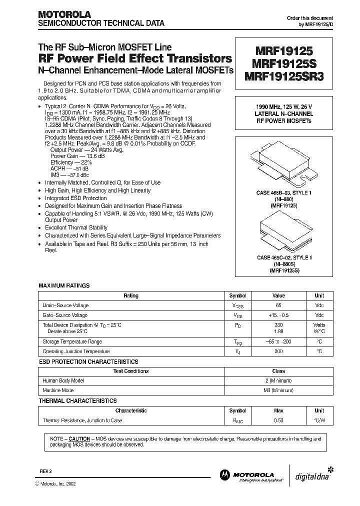 MRF19125_1053718.PDF Datasheet