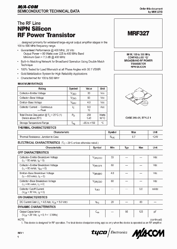 MRF327_1067067.PDF Datasheet