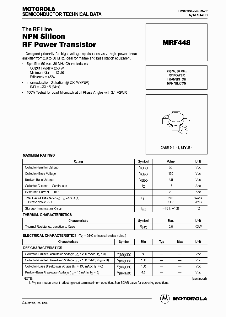 MRF448_1067085.PDF Datasheet