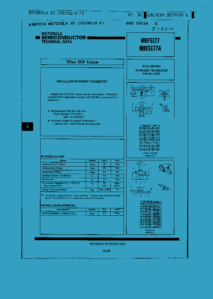 MRF5177_1067106.PDF Datasheet