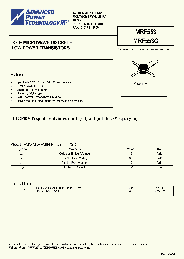 MRF553_1114745.PDF Datasheet