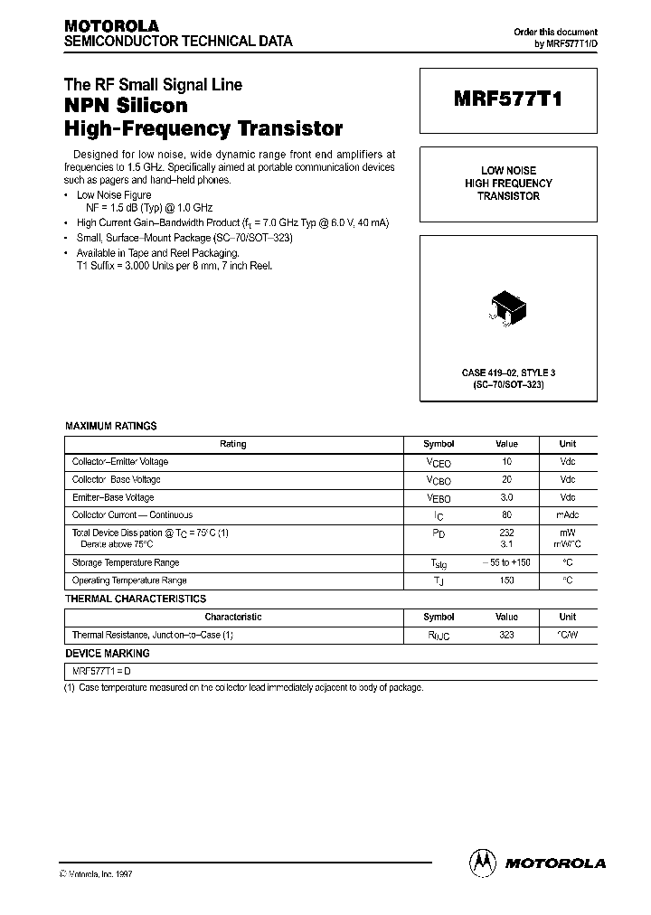MRF577T1_1283571.PDF Datasheet