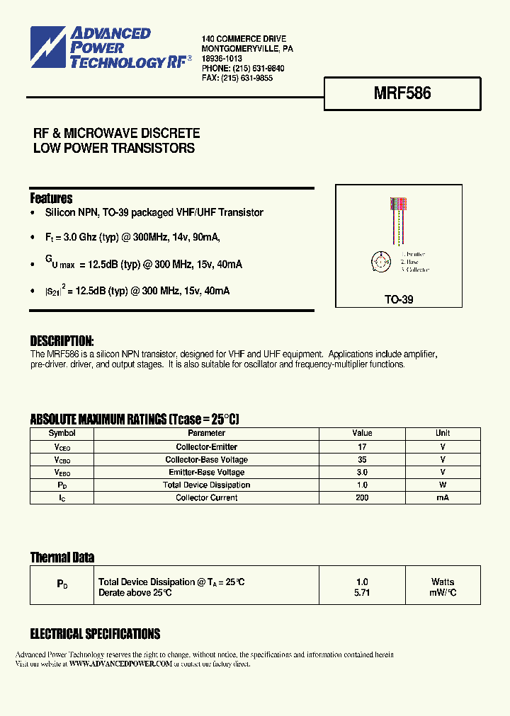 MRF586_1283578.PDF Datasheet