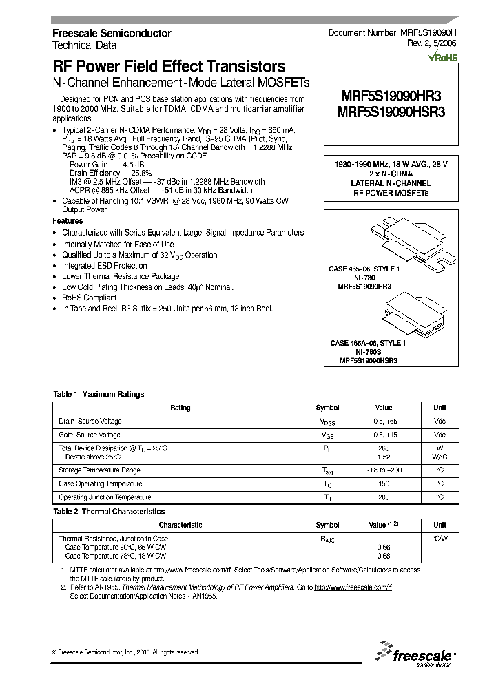 MRF5S19090HSR3_1283588.PDF Datasheet