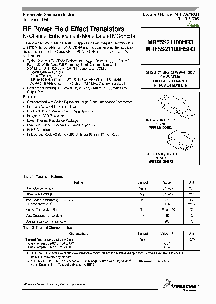 MRF5S21100HSR3_1283599.PDF Datasheet