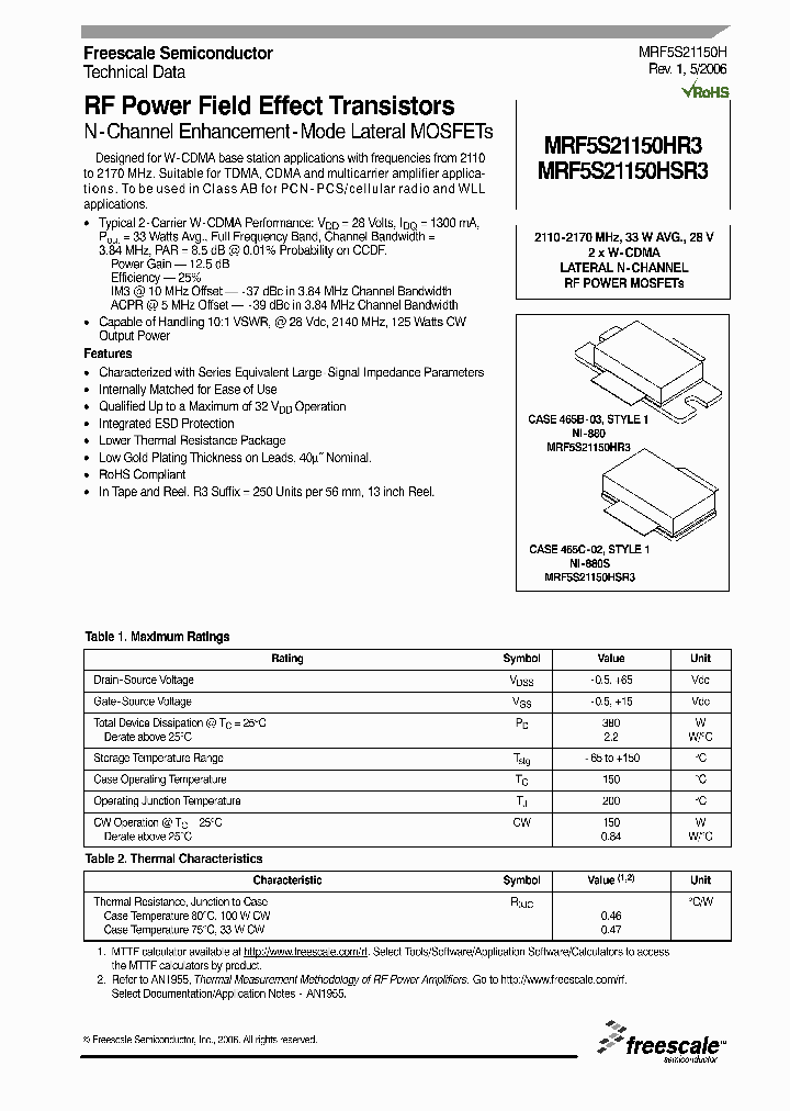 MRF5S21150HSR3_1283603.PDF Datasheet