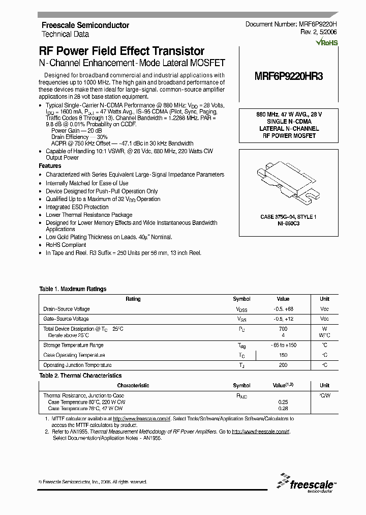MRF6P9220HR306_1283622.PDF Datasheet