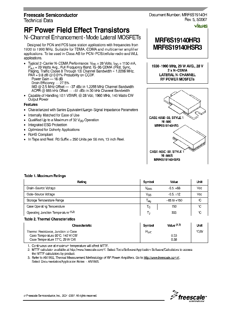 MRF6S19140HSR3_1283628.PDF Datasheet